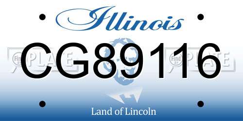 CG89116 Illinois License Plate