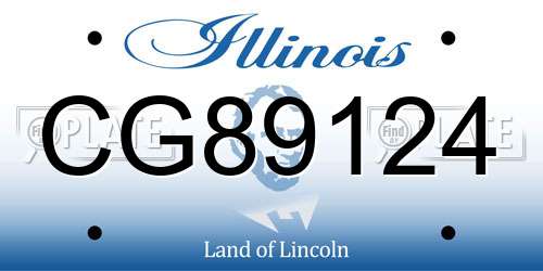 CG89124 Illinois License Plate