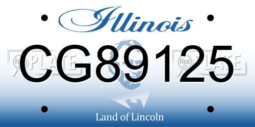 CG89125 Illinois License Plate