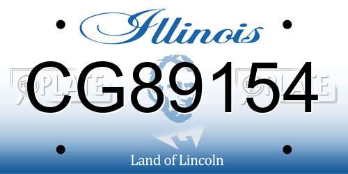 CG89154 Illinois License Plate
