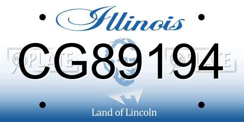 CG89194 Illinois License Plate
