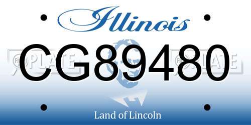 CG89480 Illinois License Plate