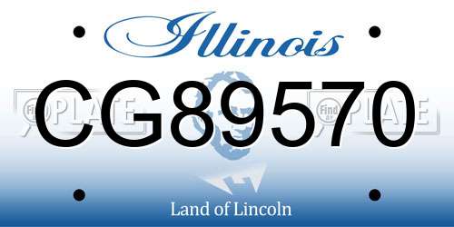 CG89570 Illinois License Plate