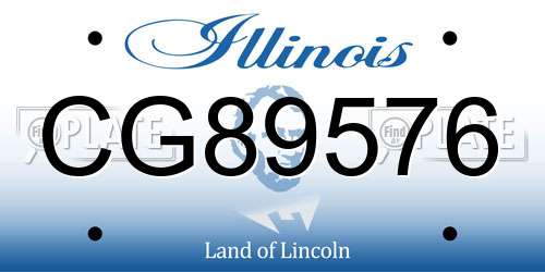 CG89576 Illinois License Plate