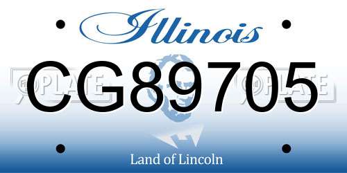 CG89705 Illinois License Plate