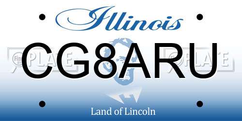 CG8ARU Illinois License Plate