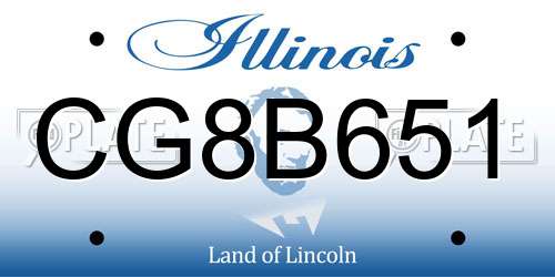 CG8B651 Illinois License Plate