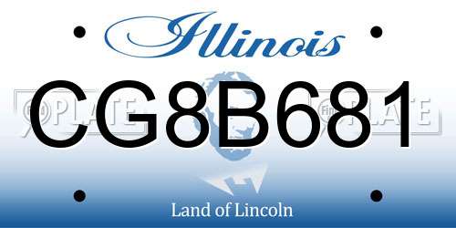 CG8B681 Illinois License Plate