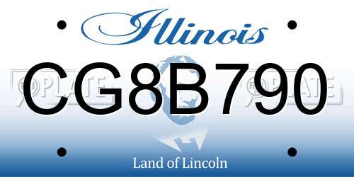 CG8B790 Illinois License Plate
