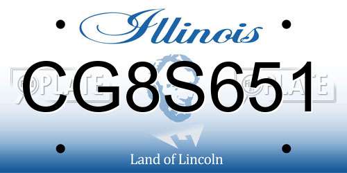 CG8S651 Illinois License Plate