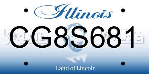 CG8S681 Illinois License Plate