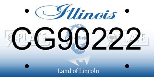 CG90222 Illinois License Plate