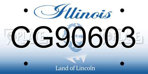 CG90603 Illinois License Plate