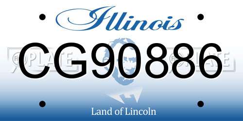 CG90886 Illinois License Plate