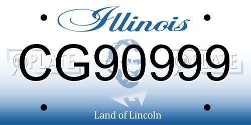 CG90999 Illinois License Plate