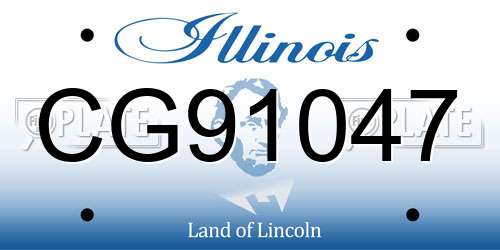 CG91047 Illinois License Plate