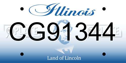 CG91344 Illinois License Plate