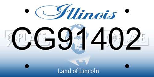 CG91402 Illinois License Plate