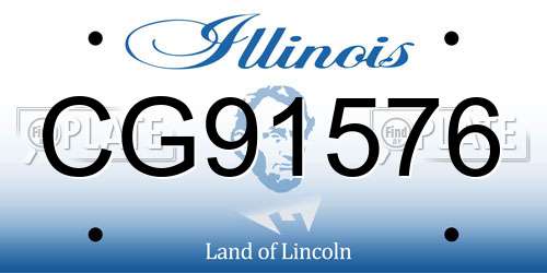 CG91576 Illinois License Plate
