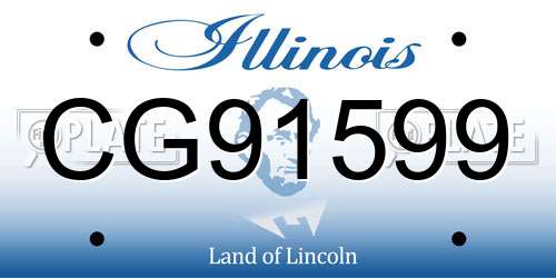 CG91599 Illinois License Plate