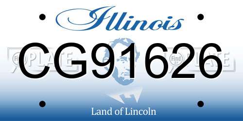 CG91626 Illinois License Plate