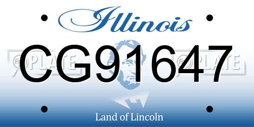 CG91647 Illinois License Plate