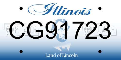 CG91723 Illinois License Plate