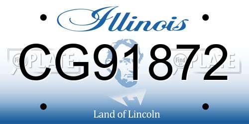 CG91872 Illinois License Plate