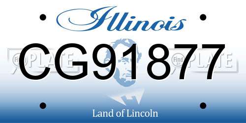 CG91877 Illinois License Plate