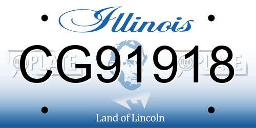 CG91918 Illinois License Plate
