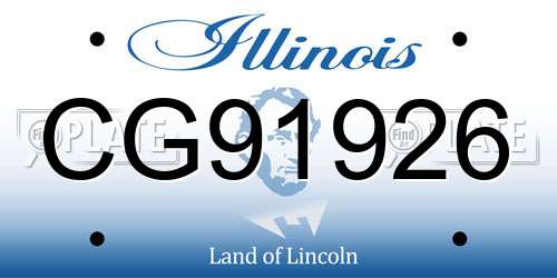 CG91926 Illinois License Plate