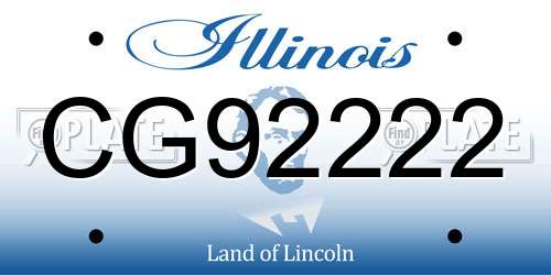 CG92222 Illinois License Plate