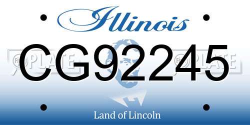 CG92245 Illinois License Plate