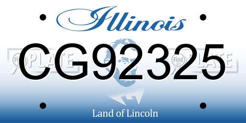 CG92325 Illinois License Plate