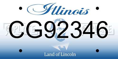 CG92346 Illinois License Plate