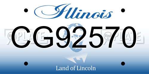 CG92570 Illinois License Plate