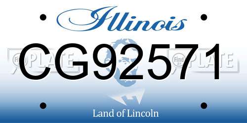 CG92571 Illinois License Plate