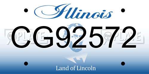 CG92572 Illinois License Plate