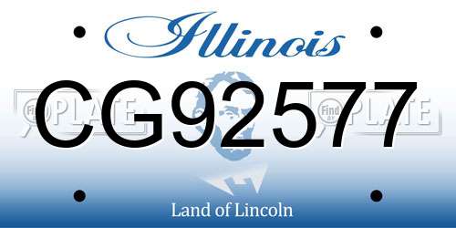 CG92577 Illinois License Plate