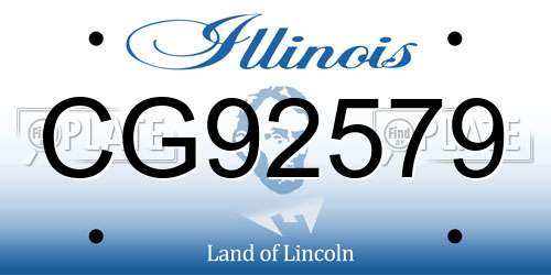 CG92579 Illinois License Plate