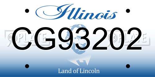 CG93202 Illinois License Plate