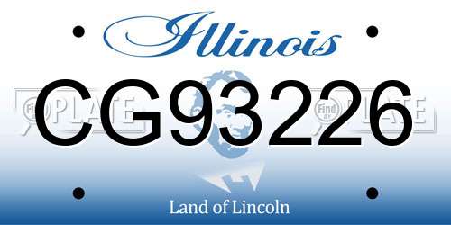 CG93226 Illinois License Plate