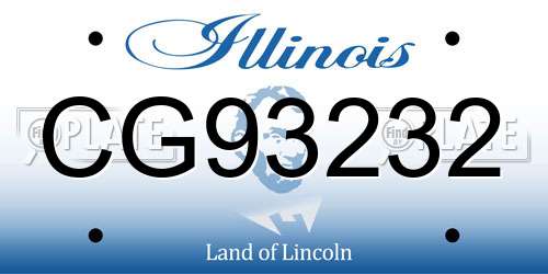 CG93232 Illinois License Plate