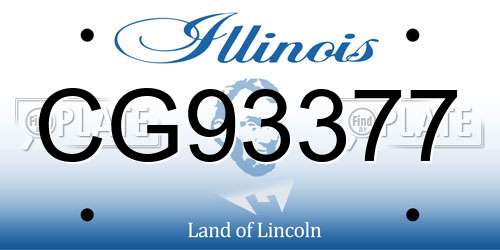 CG93377 Illinois License Plate