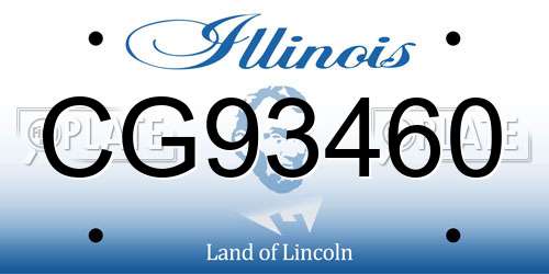 CG93460 Illinois License Plate