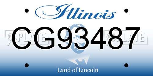 CG93487 Illinois License Plate