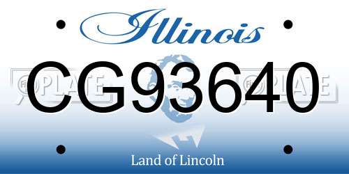 CG93640 Illinois License Plate