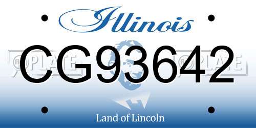 CG93642 Illinois License Plate