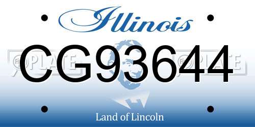 CG93644 Illinois License Plate
