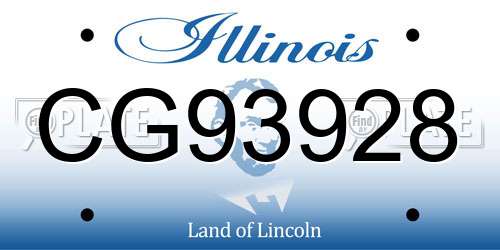 CG93928 Illinois License Plate